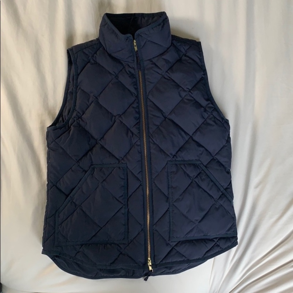 J Crew Factory navy quilted down vest